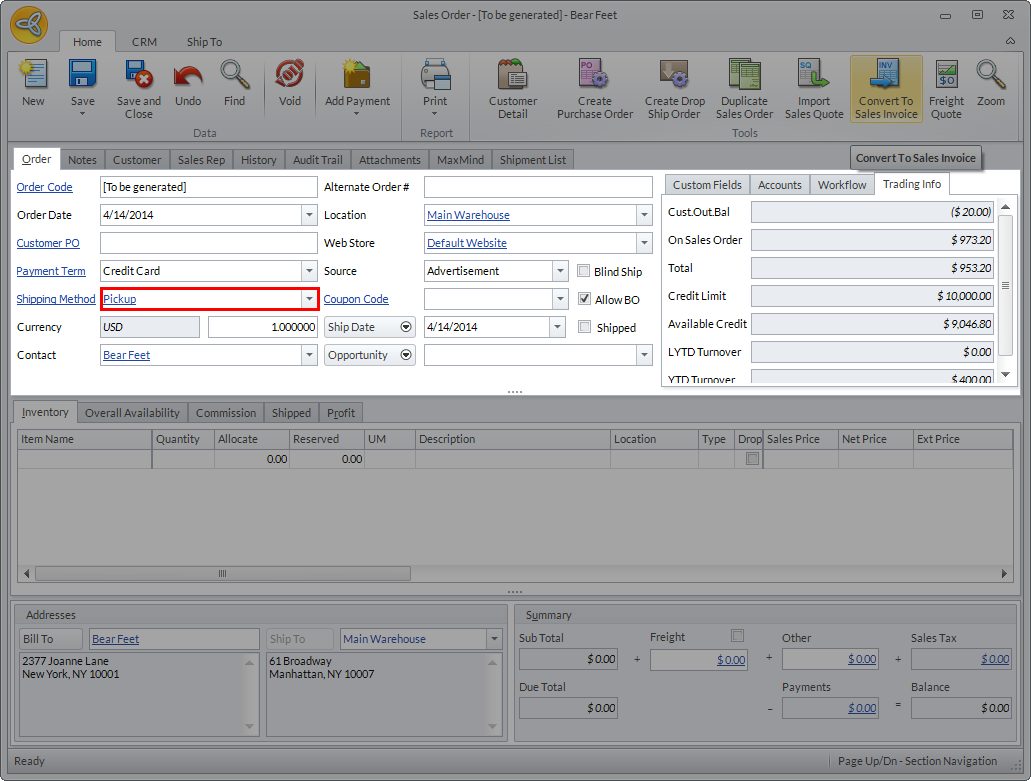 Connected Business Community How To Verify Tax Location for Pickup Order